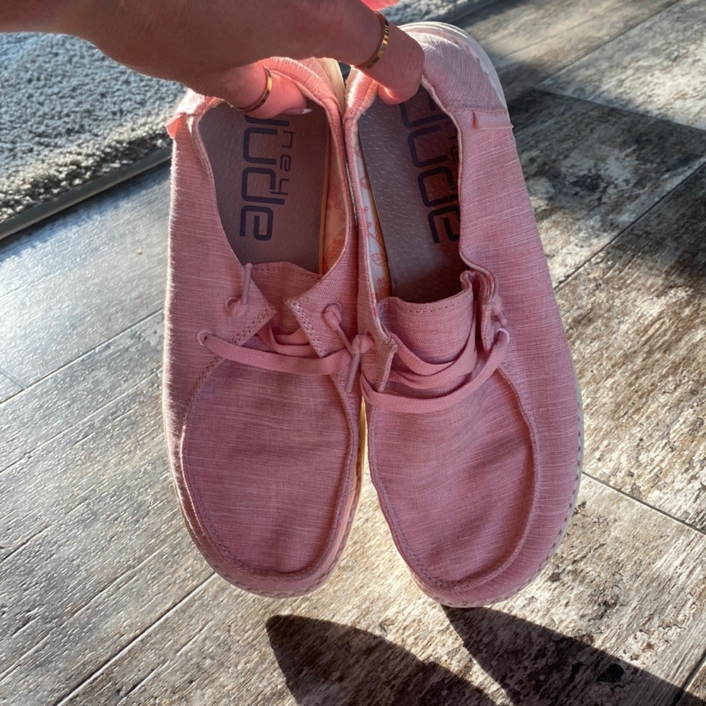 Light pink Heydude shoes